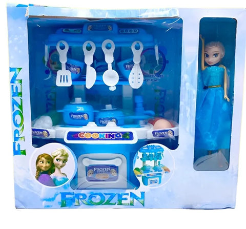 Kitchen Set for Girls Kids - Frozen Kitchen Set For Kids Kitchen Cooking Toy Set with Accessories Pretend Play Toys for Children's